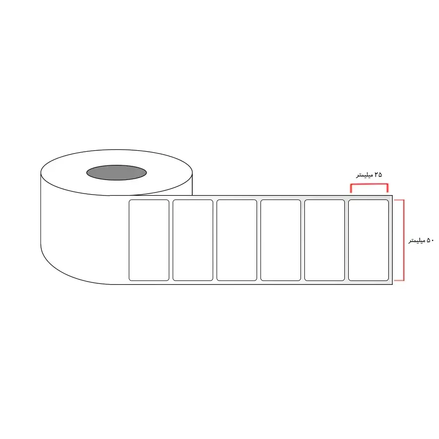 لیبل حرارتی 25 در 50
